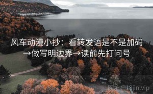 风车动漫小抄：看转发语是不是加码→做写明边界→读前先打问号