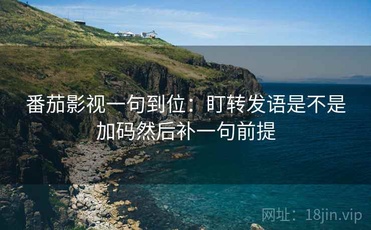 番茄影视一句到位：盯转发语是不是加码然后补一句前提